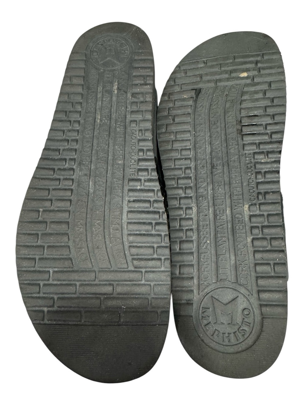 MEPHISTO “Helena Spark” black nubuck slide sandals, rhinestones on straps, 8 - Picture 7 of 16